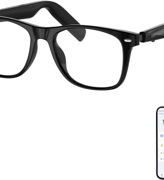 Bluetooth Smart Glasses for Men & Women, Anti-Blue Light, AI Translator Powered by ChatGPT, 11H Life, Voice Control, Audio Smart Eyewear for Gaming Travel Meeting Memos