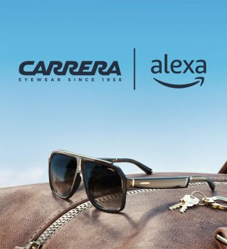 Carrera Smart Glasses with Alexa (newest model), Smart audio glasses, Cruiser black frames with gradient sunglass lenses, Navigator