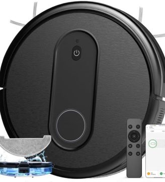 Robot Vacuum,2 in 1 Mopping and Vacuuming, App/Voice/Remote Control,Self-Charging Robotic Vacuum Cleaner,Good for Hard Floor, Low-Pile Carpet, Pet Hair (Small)