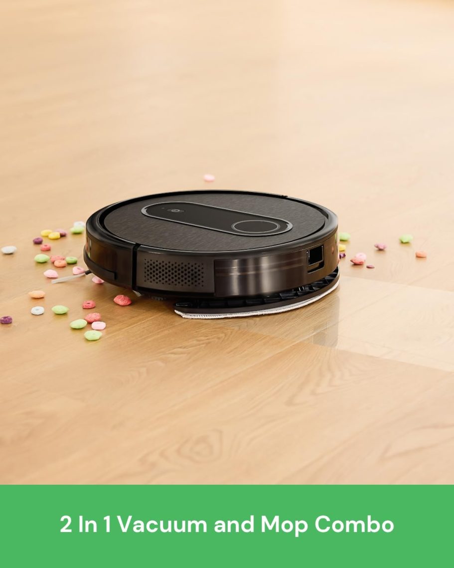 Robot Vacuum,2 in 1 Mopping and Vacuuming, App/Voice/Remote Control,Self-Charging Robotic Vacuum Cleaner,Good for Hard Floor, Low-Pile Carpet, Pet Hair (Small) - Image 2