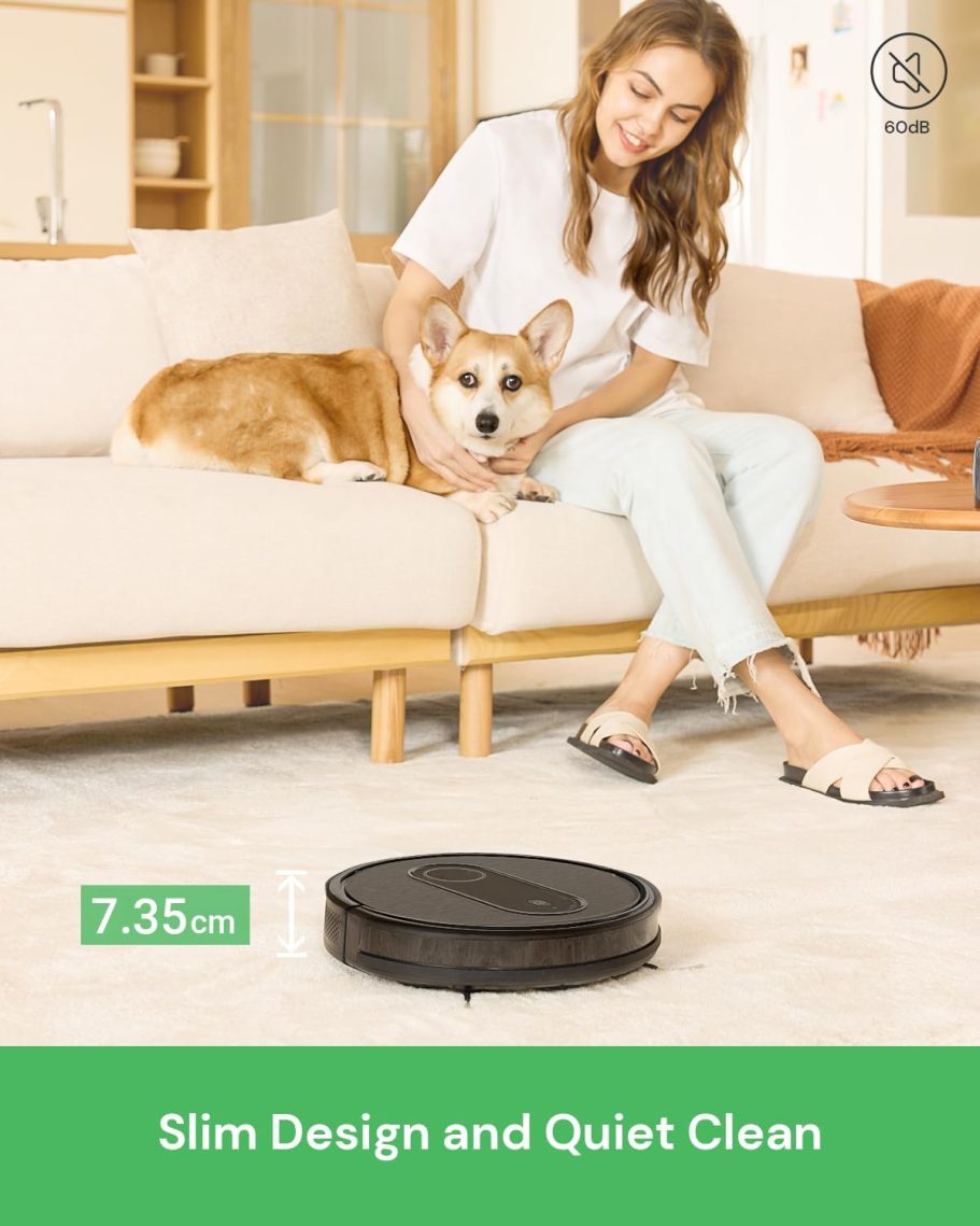 Robot Vacuum,2 in 1 Mopping and Vacuuming, App/Voice/Remote Control,Self-Charging Robotic Vacuum Cleaner,Good for Hard Floor, Low-Pile Carpet, Pet Hair (Small) - Image 5