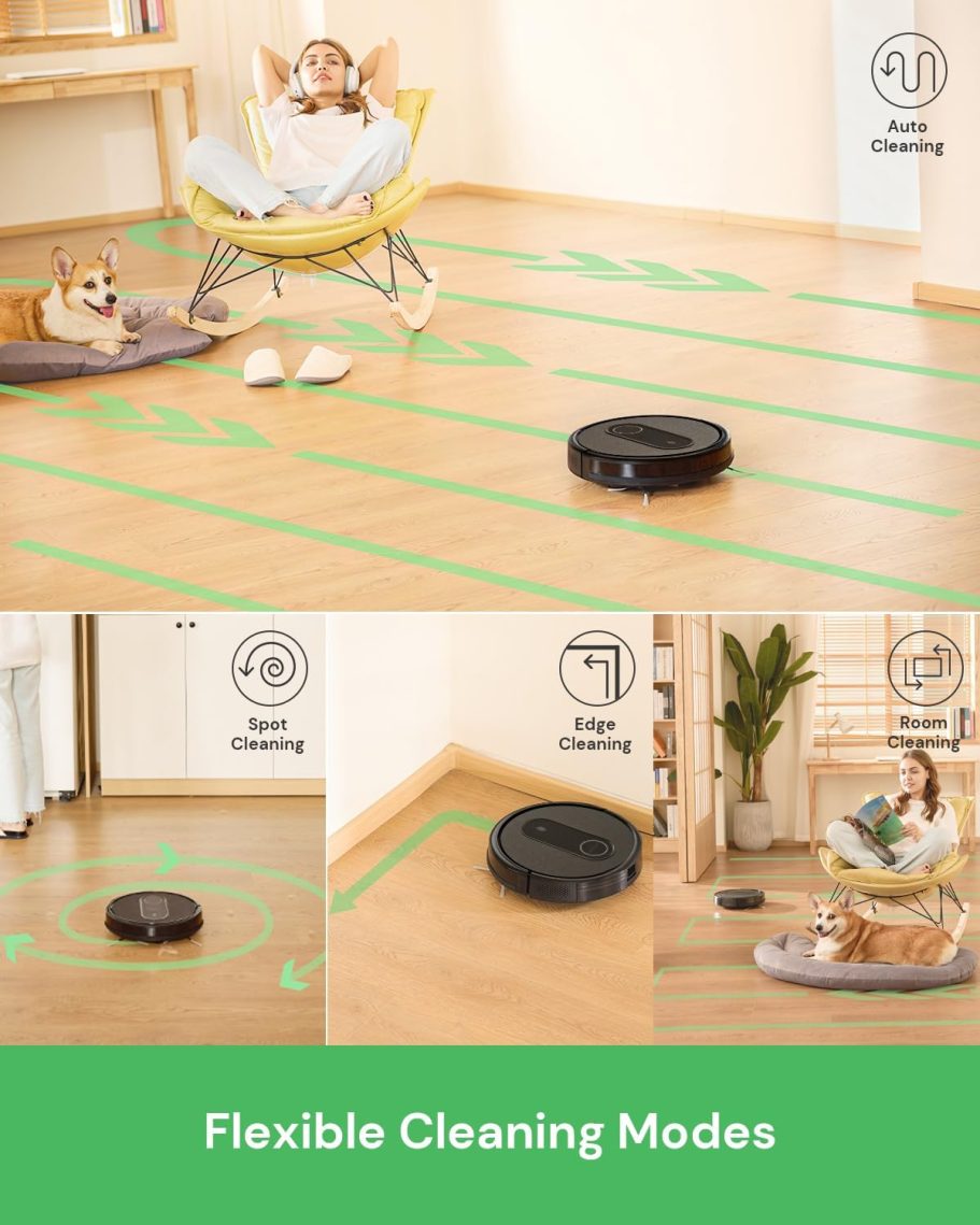 Robot Vacuum,2 in 1 Mopping and Vacuuming, App/Voice/Remote Control,Self-Charging Robotic Vacuum Cleaner,Good for Hard Floor, Low-Pile Carpet, Pet Hair (Small) - Image 6