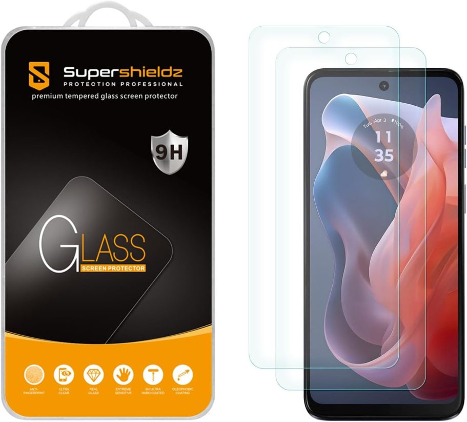Supershieldz (2 Pack) Designed for Motorola Moto G Play (2024) Tempered Glass Screen Protector, Anti Scratch, Bubble Free